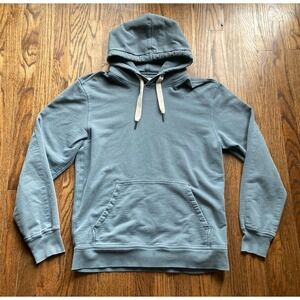 Buck Mason Hoodie Mens Medium Brushed Loopback Turquoise Blue Sweatshirt